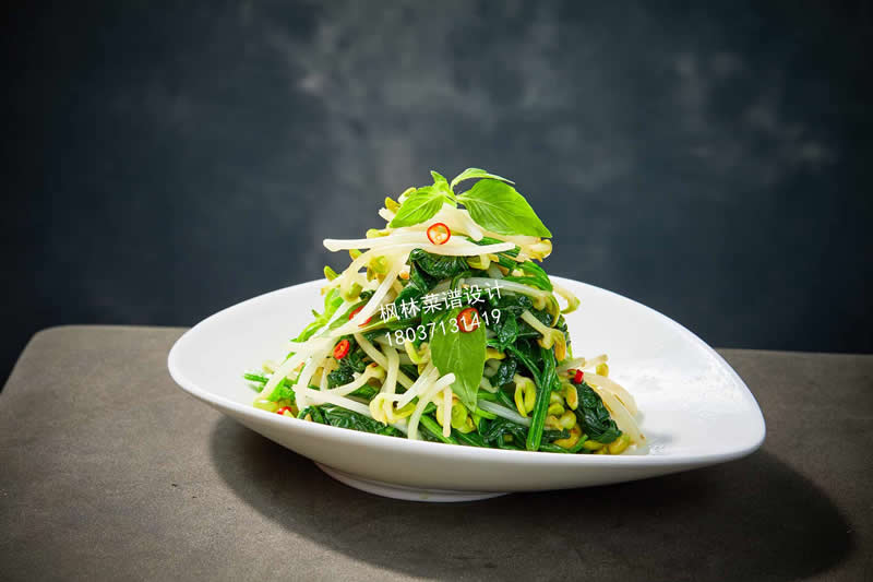 L0487黄豆芽拌菠菜