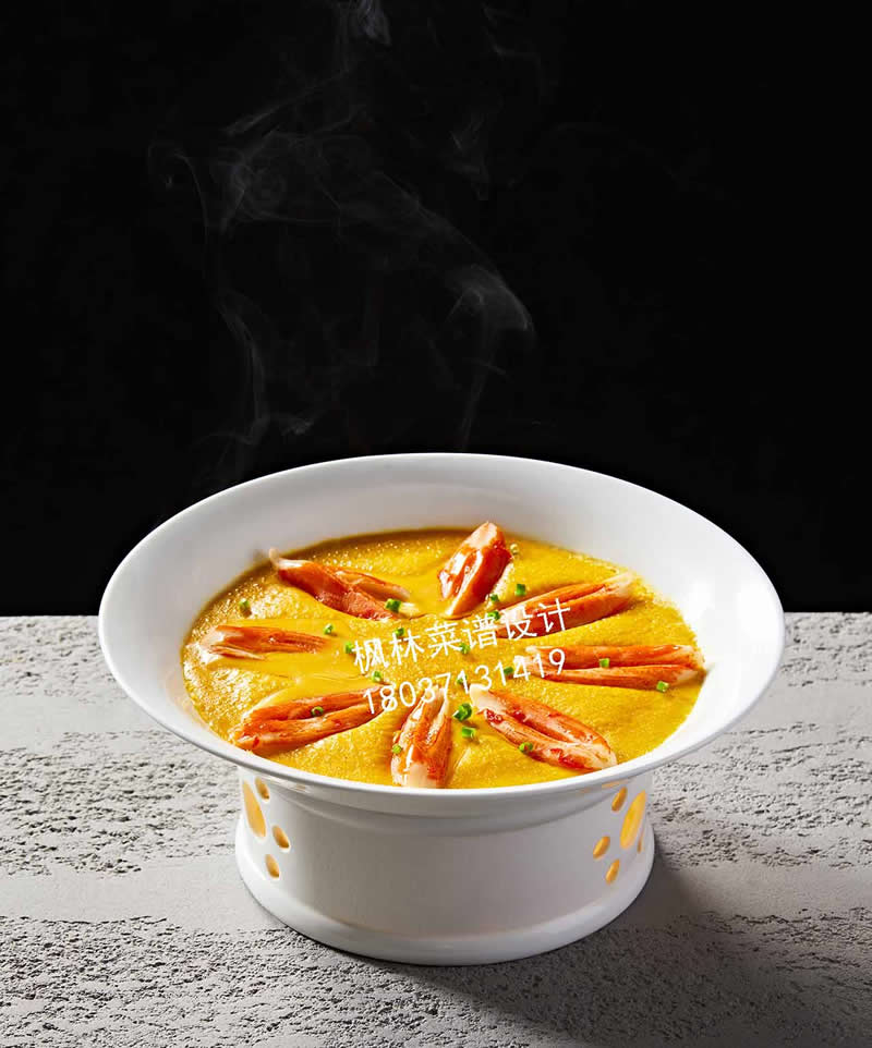 R1626鲜虾汤芙蓉蛋蒸蟹肉卷